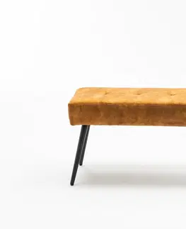 Lavice do jedálne LuxD Dizajnová lavica Bailey 100 cm horčicový zamat