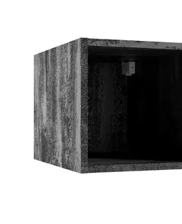 Závesné kúpeľňové skrinky Kúpeľňová skrinka Qubik čierny betón 30x30x44