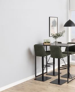 Jedálenské stoly Dkton Barový stôl Naja 120 cm čierna jaseň