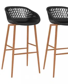 Barové stoličky Barové stoličky 2 ks plast / kov Dekorhome Biela / hnedá