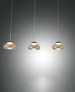 Závesné svietidlá Fabas Luce Závesná lampa Arabella 4-plameňové v sérii jantár