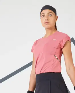 dresy Dámske tenisové tričko Dry 500 s okrúhlym výstrihom ružové