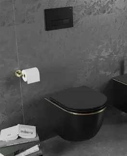 Kúpeľňa MEXEN - Lena bidet závesný, čierna mat/zlatá linka 35224875