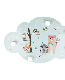 Stropné svietidlá Elobra Stropné Little Indians Obrázkový oblak mäta