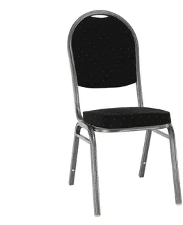 Stoličky Stolička, stohovateľná, látka čierna /sivý rám, JEFF 3 NEW