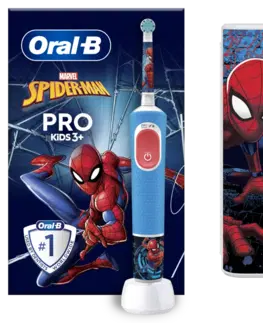 Elektrické zubné kefky Oral-B Vitality Pro Kids Spiderman elektrická zubná kefka s cestovným puzdrom