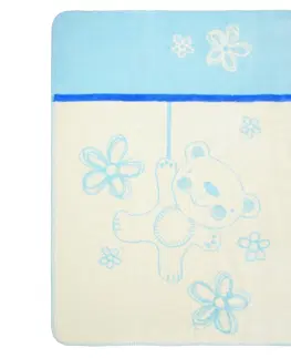 Detské deky Babymatex Detská deka Teddy modrá, 75 x 100 cm