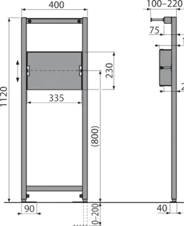 Kúpeľňa Alcadrain Montážny rám pre podomietkovú batériu A104PB/1120 A104PB/1120
