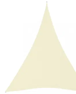 Stínící textilie Tieniaca plachta trojuholníková 3 x 4 x 4 m oxfordská látka Dekorhome Krémová