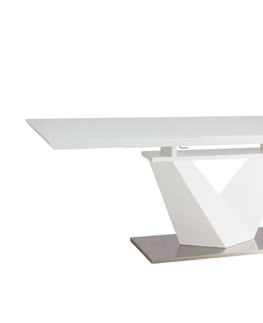 Jedálenské stoly Signal Stôl ALARAS III biely / biely lak 160(220)x90