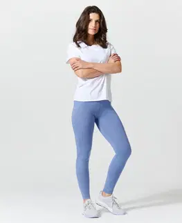 nohavice Dánske legíny na fitnes Fit+ 500 slim modré