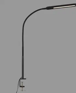 Stolové lampy s klipom Briloner Upínacia LED lampa Servo, stmievateľná, CCT čierna
