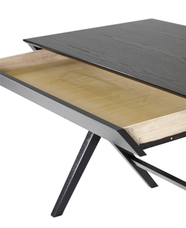 Písacie stoly Dkton Dizajnový písací stôl Naroa 120 cm, čierny