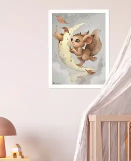 Obrazy do detskej izby Obraz s rámom pre deti - Čarovný mesiačik