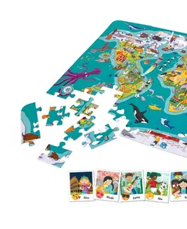 Hračky puzzle HAPE - Detské puzzle - Mapa sveta 2 v 1