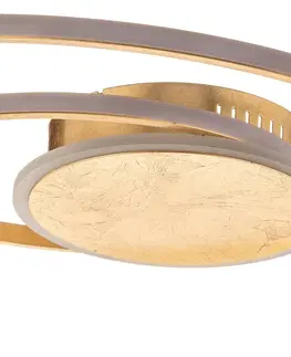 Stropné svietidlá Lindby Lindby Dorle stropné LED svietidlo, zlatá, Ø 60 cm