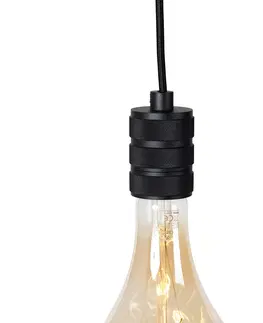 Zavesne lampy Závesné svietidlo čierne so zástrčkou vrátane PS160 goldline stmievateľné - Cavalux