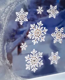 Vianočné dekorácie 3D snehové vločky, 15 ks