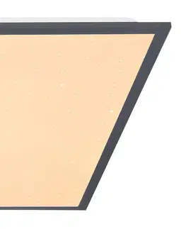 Stropné svietidlá Globo Stropné svietidlo Doro LED, dĺžka 59 cm, biela/grafit, hliník