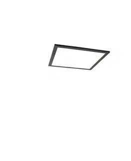 Stropne svietidla Stropné svietidlo čierne 40 cm vrátane LED s diaľkovým ovládaním - Liv
