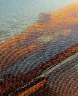 Obrazy prírody a krajiny Obraz západ slnka nad jazerom
