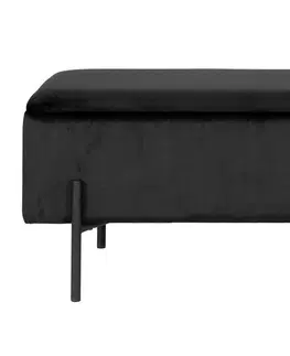 Lavice do jedálne Norddan Dizajnová lavica Maija 95 cm čierny zamat