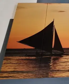 Obrazy prírody a krajiny 5-dielny obraz nádherný západ slnka na mori