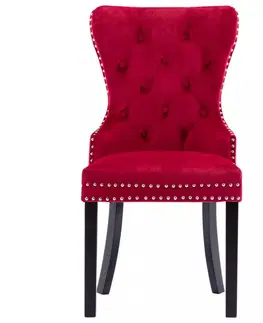 Jedálenské stoličky a kreslá Jedálenská stolička 2 ks zamat / kaučukovník Dekorhome Ružová