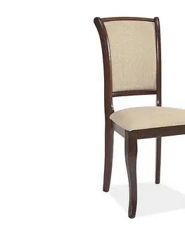 Jedálenské stoličky a kreslá Jedálenská stolička MN-SC Signal Orech / béžový prúžok