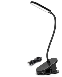 Lampy  B.V.  - LED Stmievateľná nabíjacia stolná lampa s klipom LED/2,5W/5V čierna 