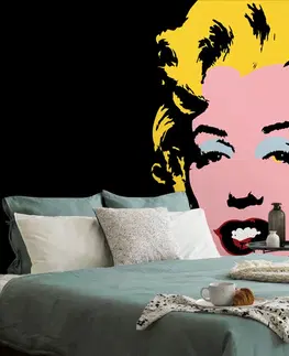 Samolepiace tapety Samolepiaca tapeta pop art Marilyn Monroe na čiernom pozadí
