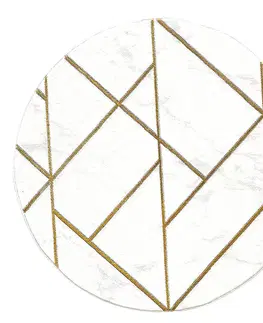 Moderné koberce Koberec Diamond 1,6/1,6 A0052 biela/ zlatá