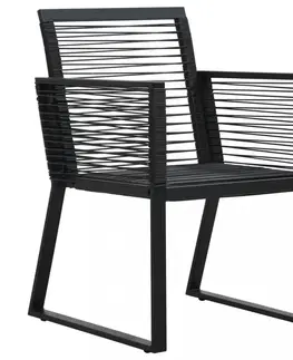 Záhradné kreslá a stoličky Záhradné polyratanové stoličky 2 ks čierna Dekorhome