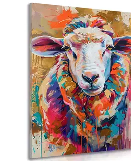 Obrazy zvierat Obraz ovca s imitáciou maľby