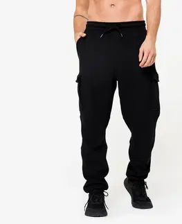 nohavice Pánske nohavice 520 na fitness čierne