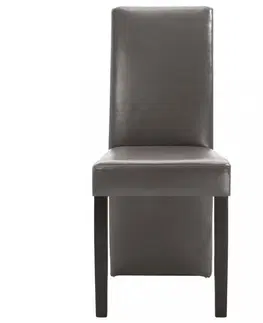 Jedálenské stoličky a kreslá Jedálenská stolička 4 ks umelá koža / drevo Dekorhome Tmavohnedá
