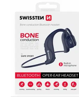 Slúchadlá Swissten Bluetooth slúchadlá Bone Conduction, modré