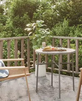 Záhradné stoly Záhradný čajový stolík polyratan Dekorhome Čierna
