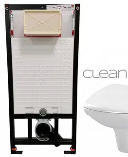 Záchody DEANTE Podstavný rám, pre závesné WC misy bez tlačidla + WC CERSANIT CLEANON CARINA + SEDADLO CST_WC01 X CA2