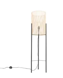 Stojace lampy Škandinávska stojaca lampa bambus - Natasja