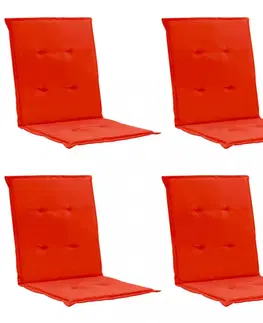 Záhradné sedáky Vodeodolné podušky na záhradné stoličky 4 ks Dekorhome Červená