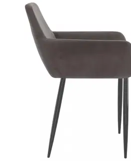 Jedálenské stoličky a kreslá Jedálenská stolička 2 ks zamat / kov Dekorhome Tmavo zelená