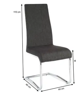 Jedálenské stoličky KONDELA Amina jedálenská stolička svetlosivá / chrómová