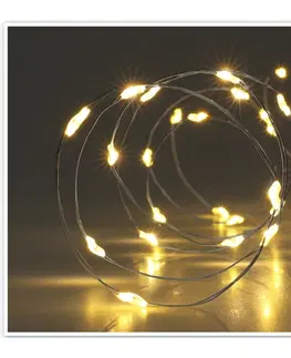 Vianočné dekorácie Svetelný drôt Silver lights 80 LED, teplá biela, 395 cm