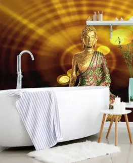 Samolepiace tapety Samolepiaca tapeta socha Budhu s abstraktným pozadím