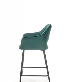 Barové stoličky Barová stolička H-107 Halmar Tmavo zelená