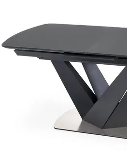 Jedálenské stoly HALMAR Patrizio rozkladací jedálenský stôl tmavosivá / čierna
