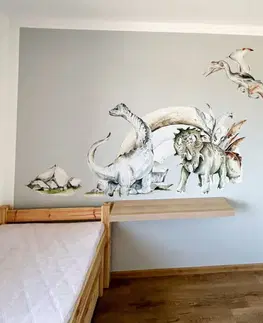 Nálepky na stenu Nálepky na stenu - Dinosaury s dúhou