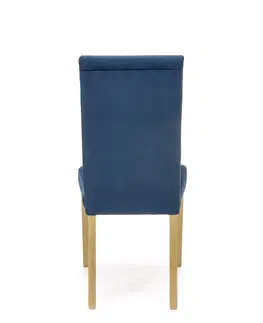 Jedálenské stoličky HALMAR Diego 3 jedálenská stolička granátová (Velvet) / dub medový