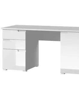 Moderné kancelárske stoly Písací stôl 2D Selene 15 Biely